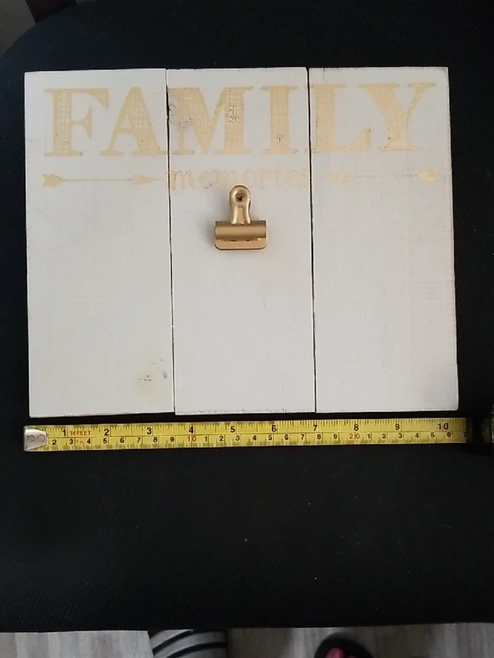 Family Memories Wall Plaque in White and Gold - Decorative Clip